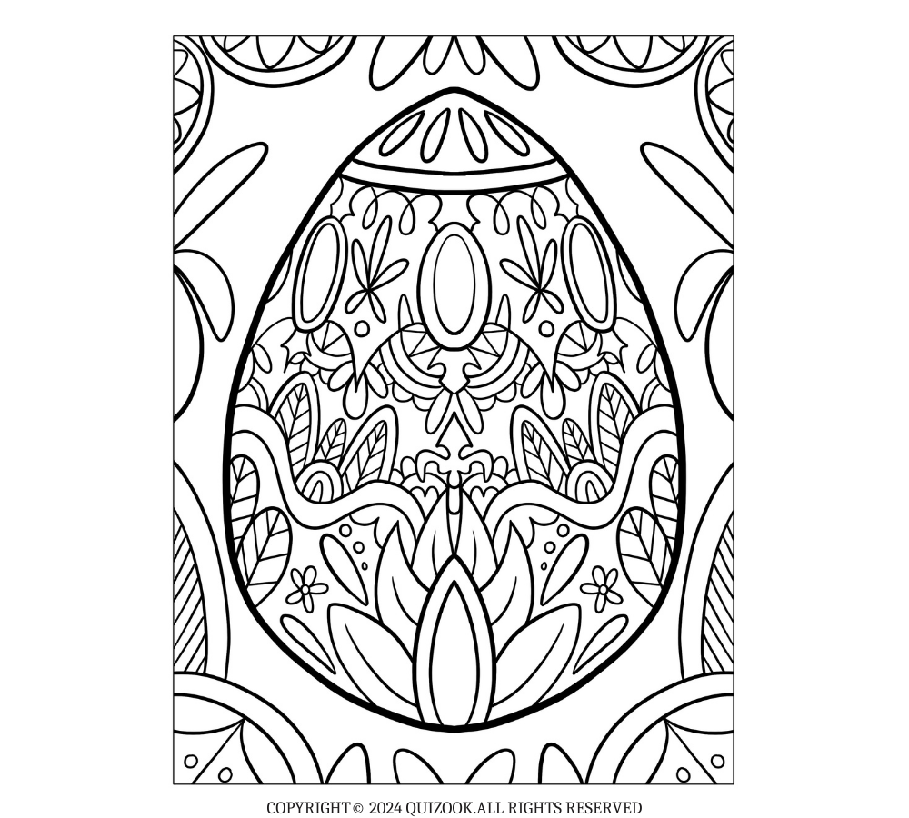 Hand-Drawn Easter Adult Coloring Pages