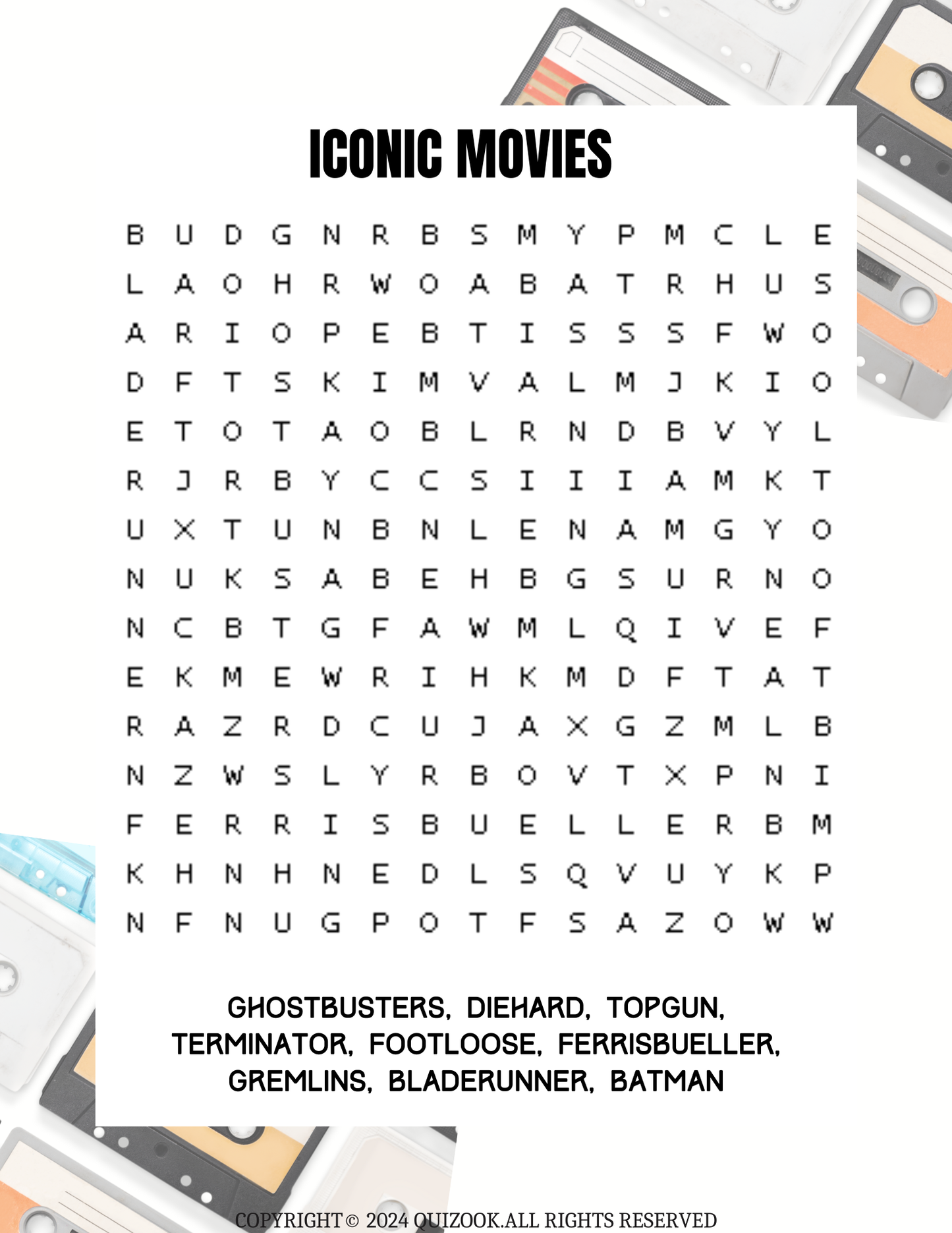 Back to the 80's Crossword Puzzle Ebook: Printable PDF Download
