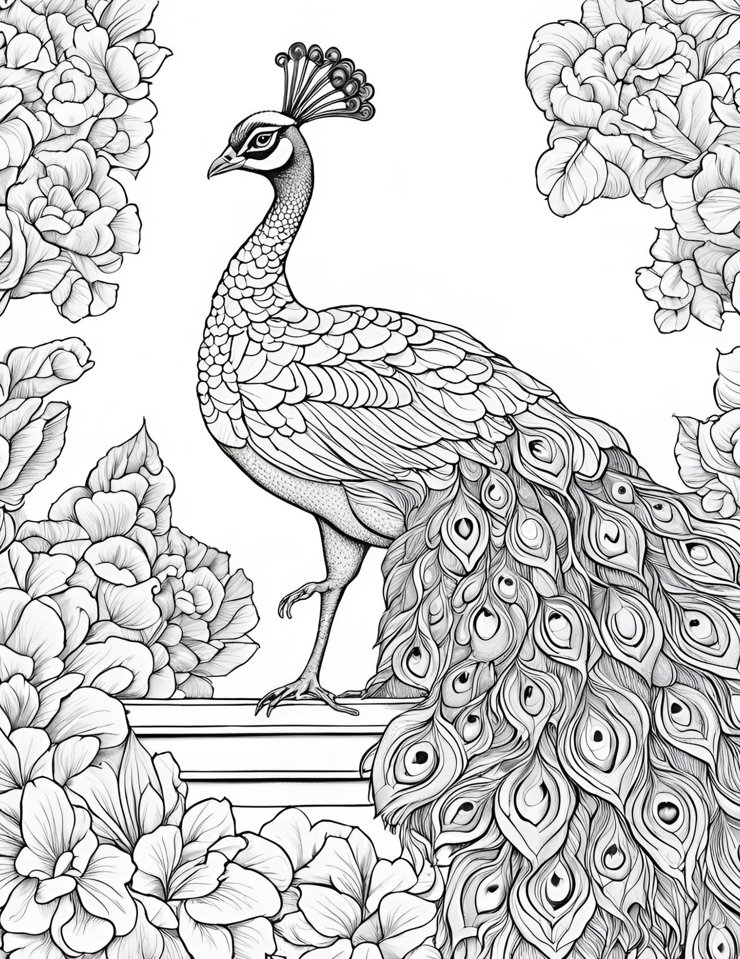 Free Printable Peacock Coloring Pages for Adults