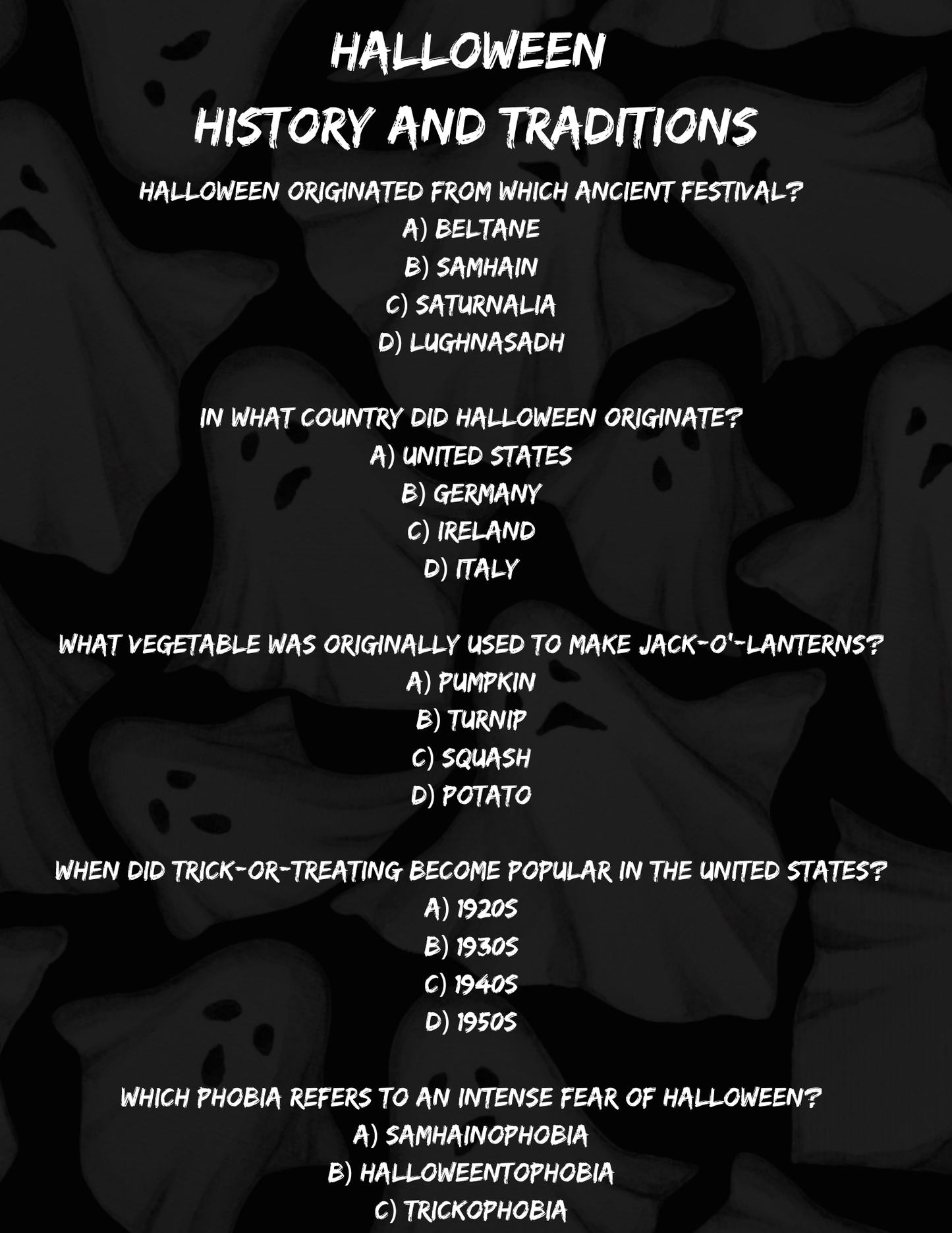 Ultimate Spooky Halloween Trivia Game | Printable Fun for Halloween Gatherings