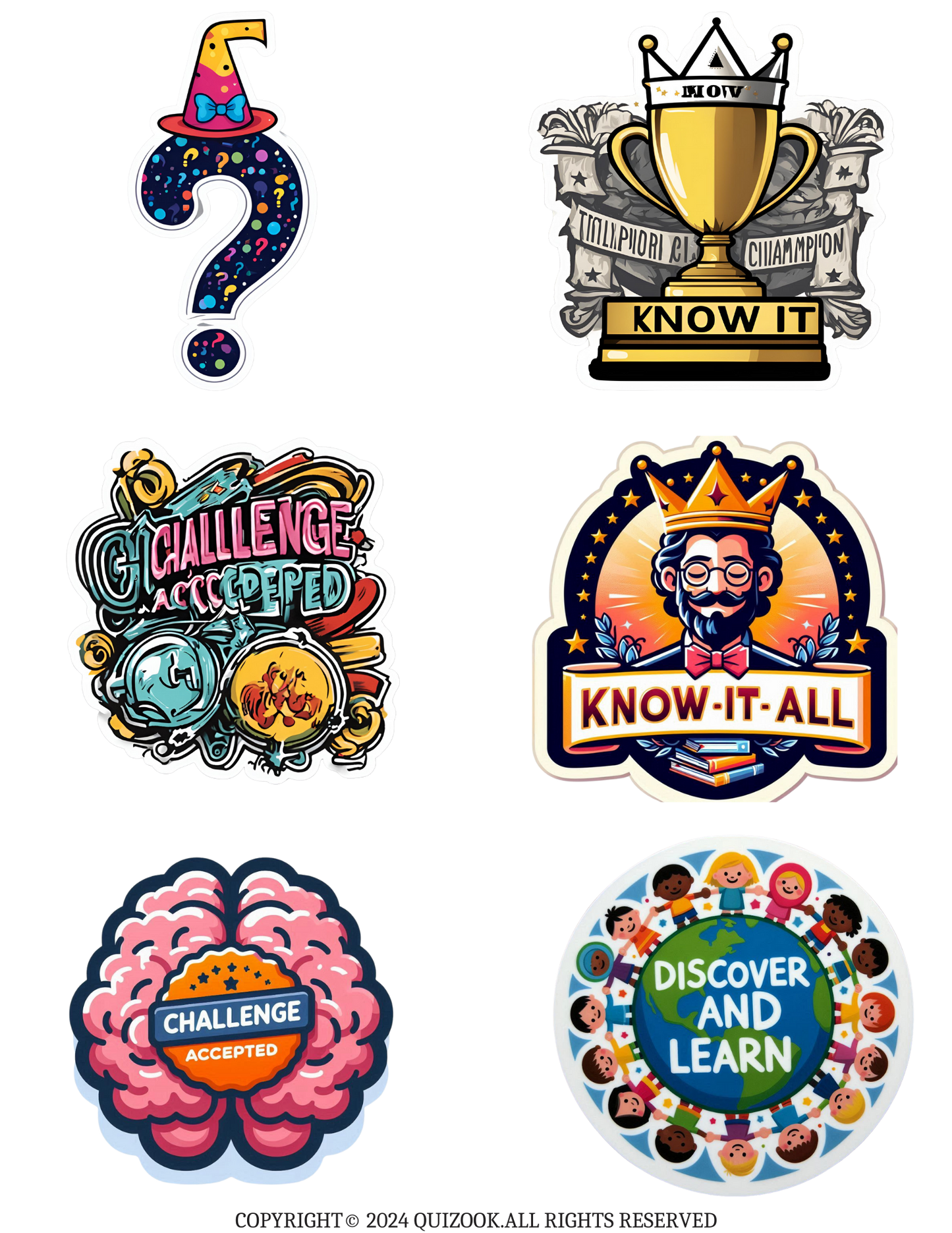 Fun Digital Stickers for Quiz and Trivia Enthusiasts: Downloadable Collection