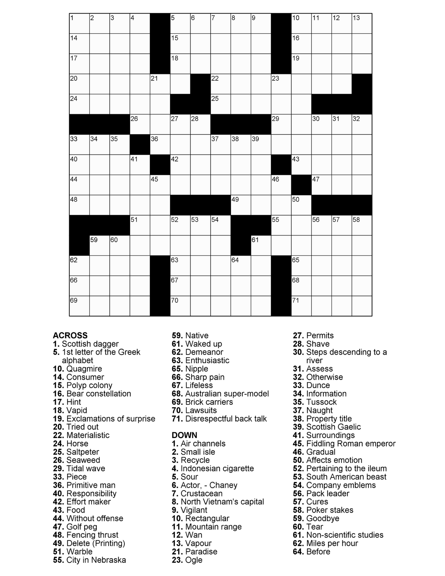 Printable Crossword Puzzles | Fun and Engaging Word Challenges