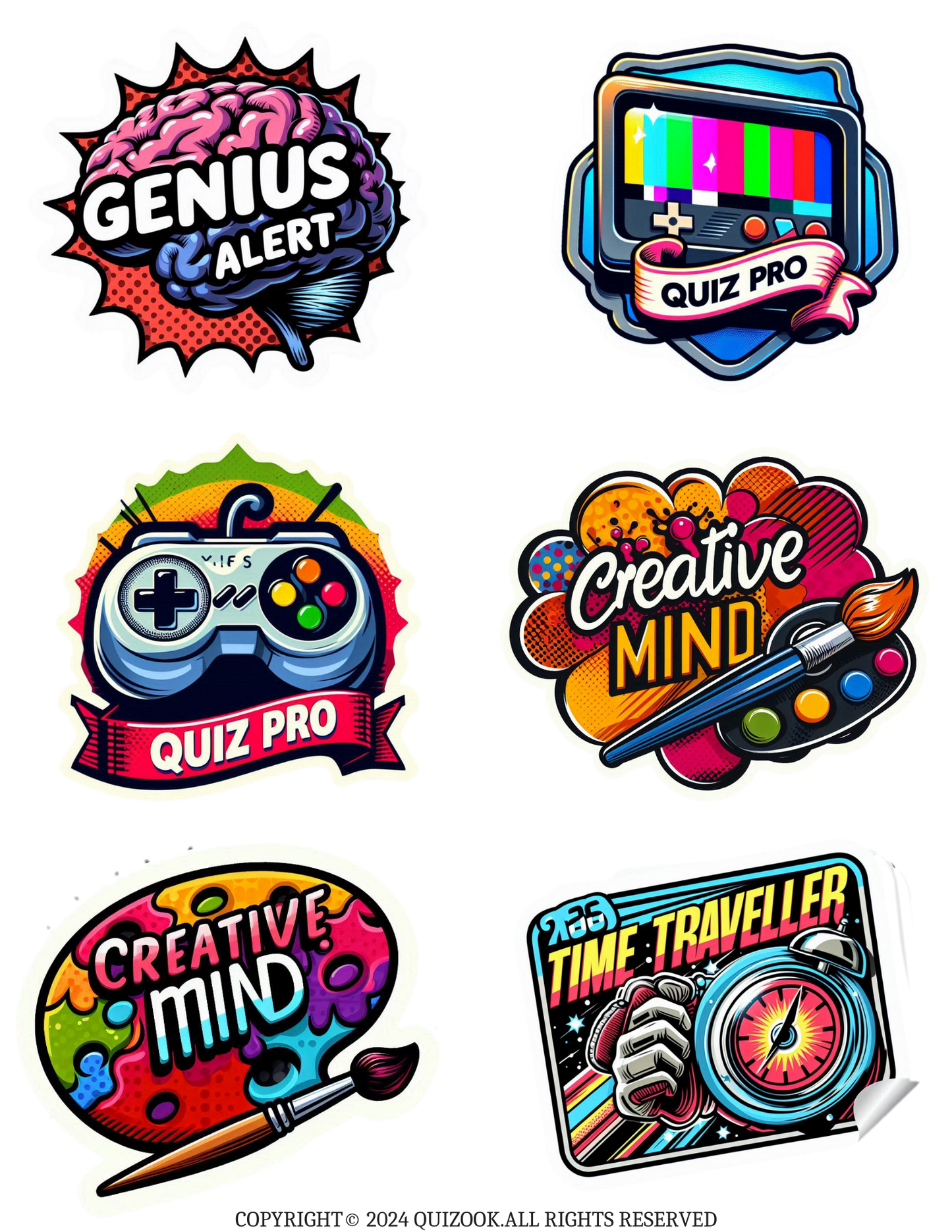 Fun Digital Stickers for Quiz and Trivia Enthusiasts: Downloadable Collection