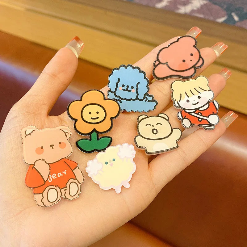 Acrylic Animal Cartoon Badges 10-50PCS Personalized Trendy Pins for Bags and Clothes