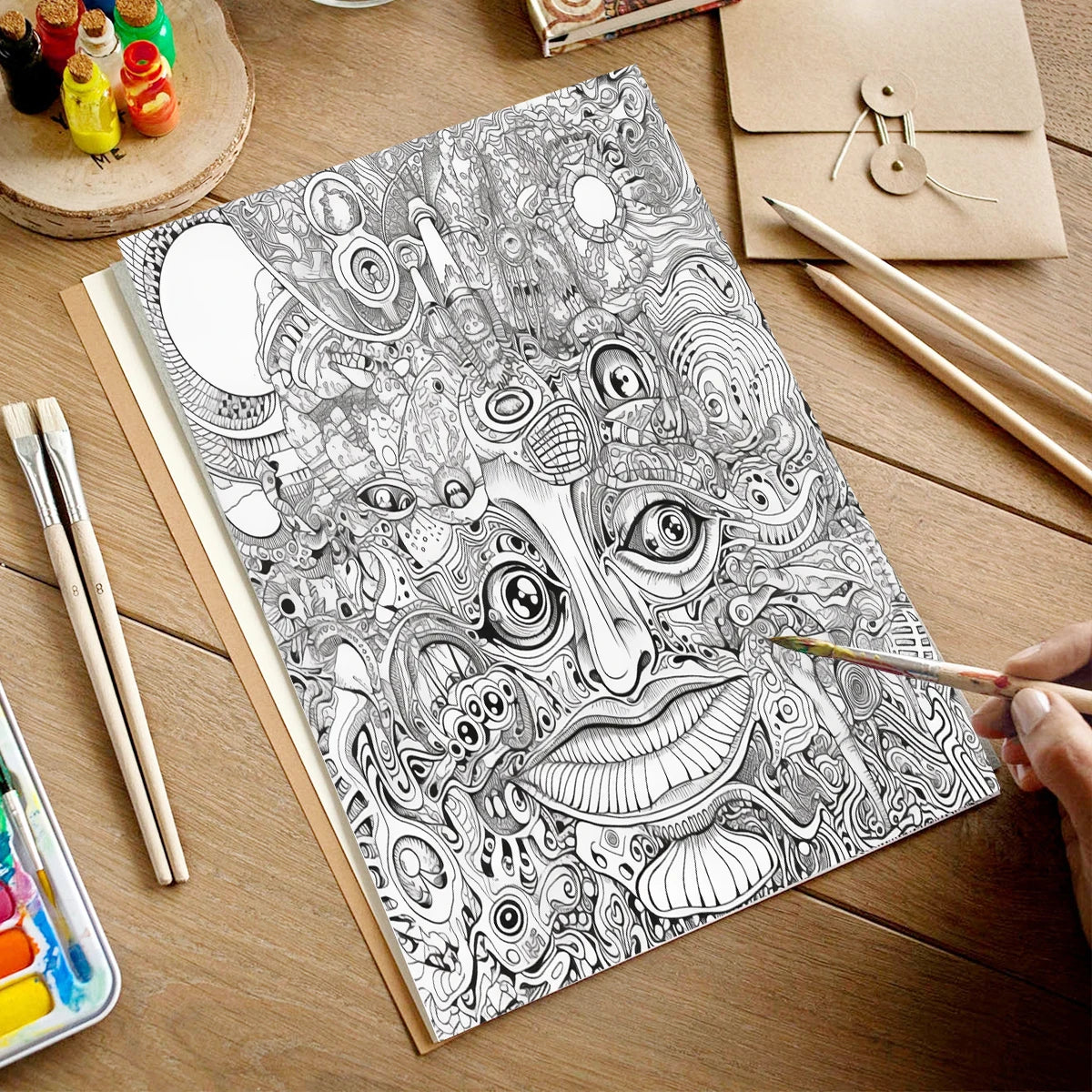 Psychedelic Character Coloring Book with 20 Pages for Creative Inspiration and Stress Relief