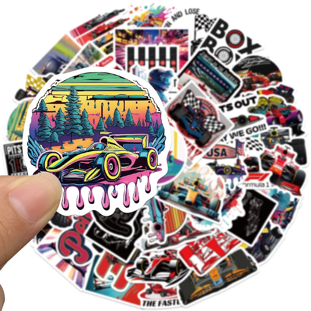 F1 Formula One Racing Stickers 50PCS for Cars, Laptops, and DIY Decorations