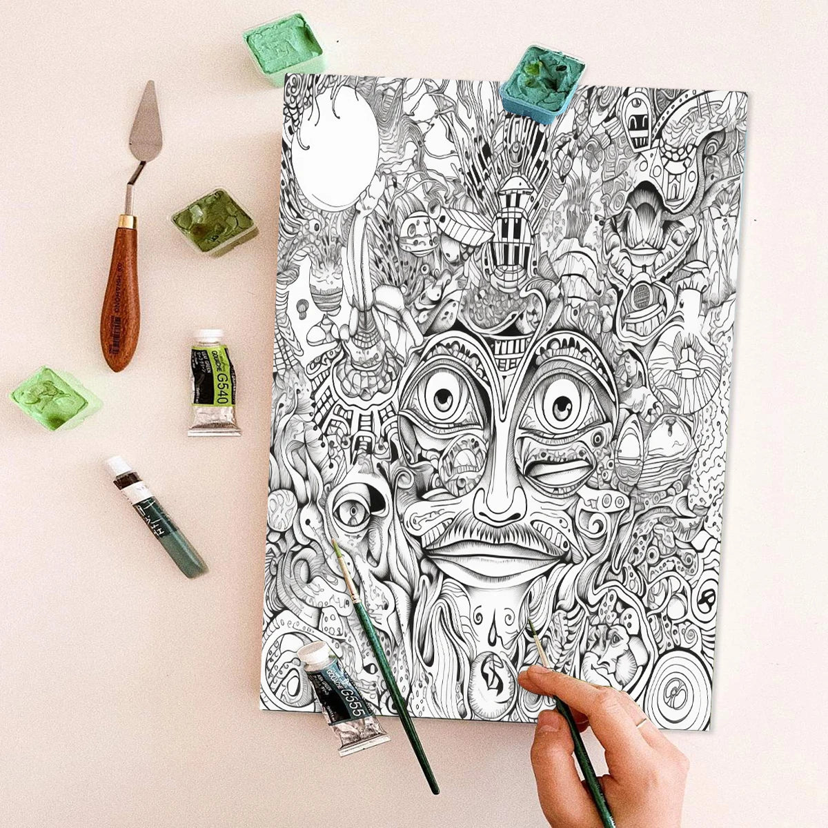 Psychedelic Character Coloring Book with 20 Pages for Creative Inspiration and Stress Relief