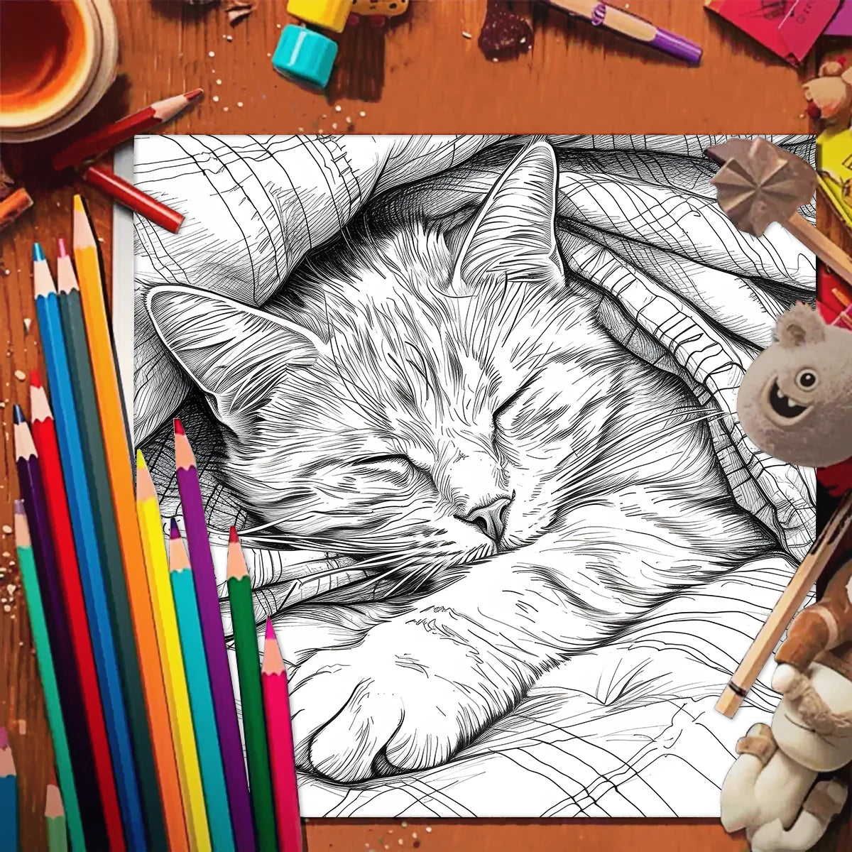 Cat Coloring Book with 20 Pages for Creative Inspiration and Stress Relief