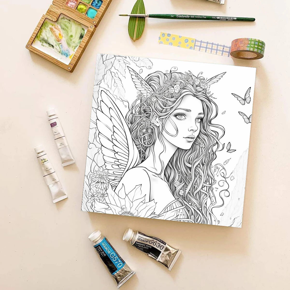 Fairy Coloring Book with 20 Pages for Creative Inspiration and Stress Relief