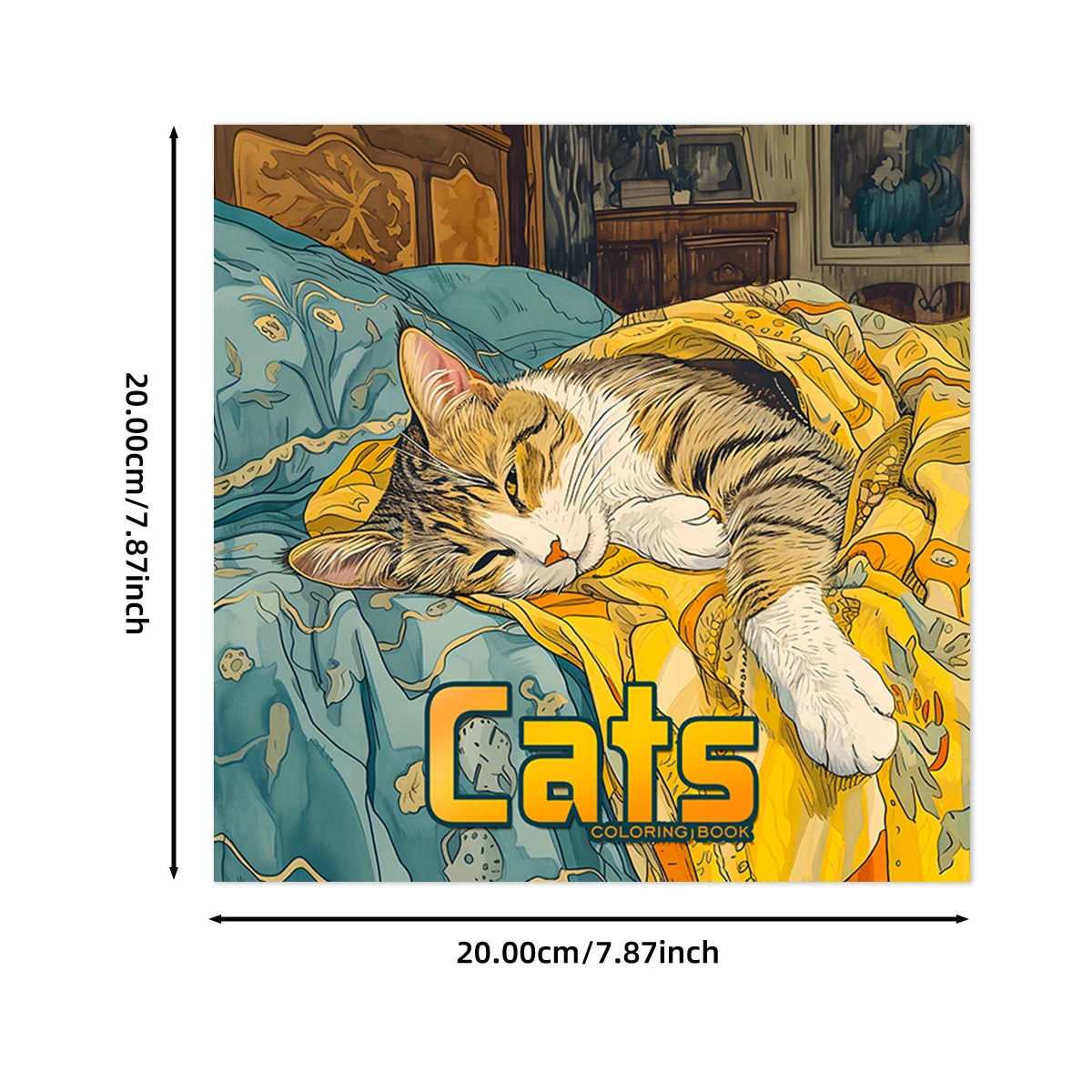 Cat Coloring Book with 20 Pages for Creative Inspiration and Stress Relief