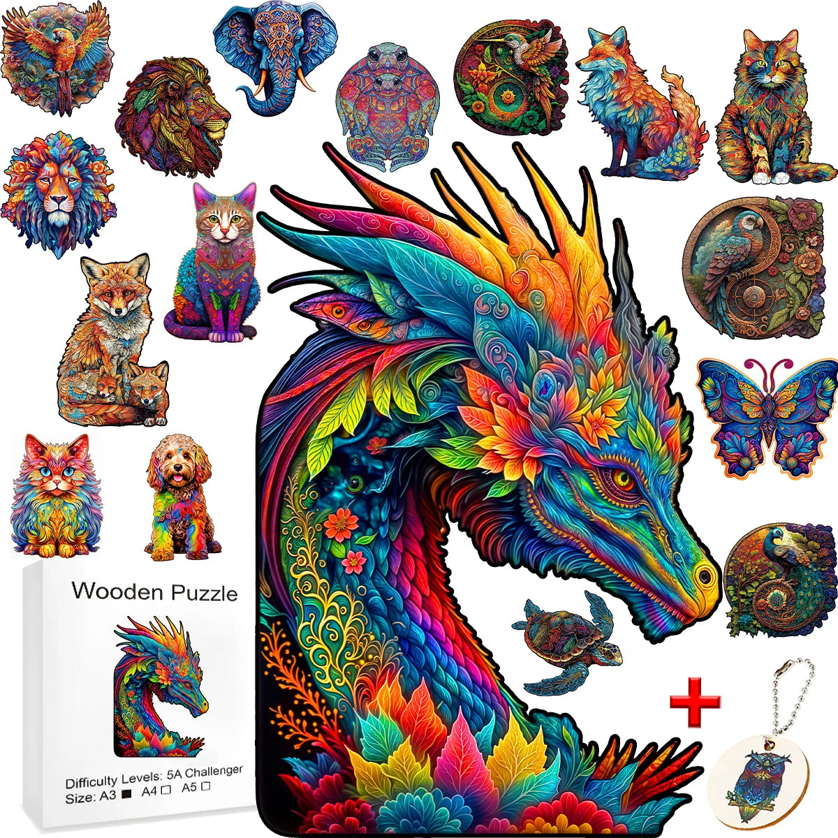 Educational Gift for Kids: Montessori Toys, Jigsaw Puzzles, and 3D Wooden Animal Puzzles for Adults