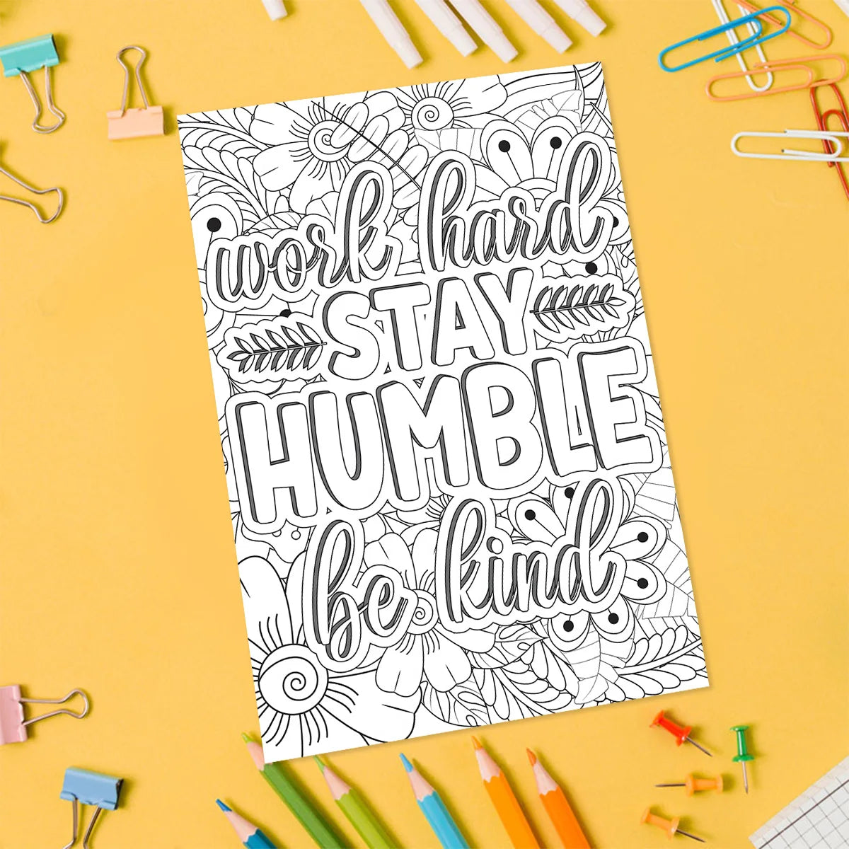 Creative Words Coloring Book with 20 Pages for Inspiration and Stress Relief