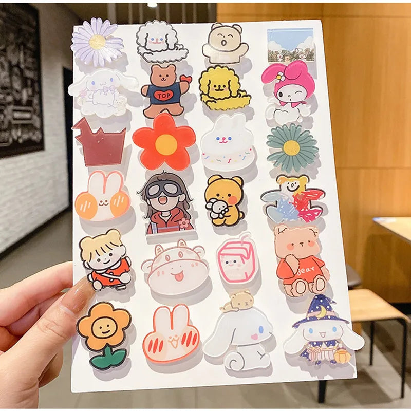 Acrylic Animal Cartoon Badges 10-50PCS Personalized Trendy Pins for Bags and Clothes