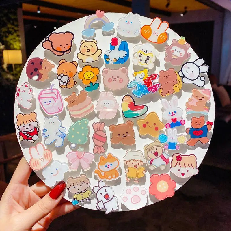 Acrylic Animal Cartoon Badges 10-50PCS Personalized Trendy Pins for Bags and Clothes