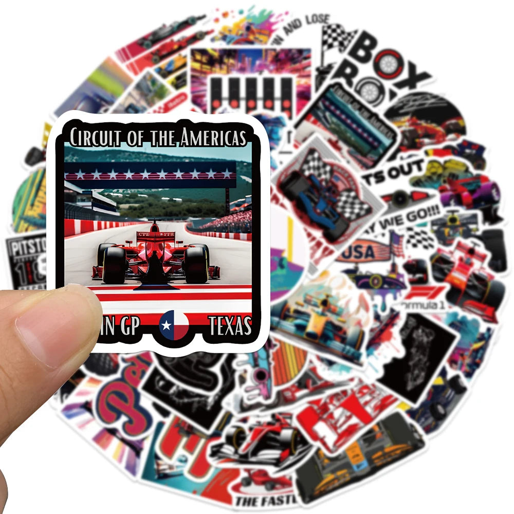 F1 Formula One Racing Stickers 50PCS for Cars, Laptops, and DIY Decorations