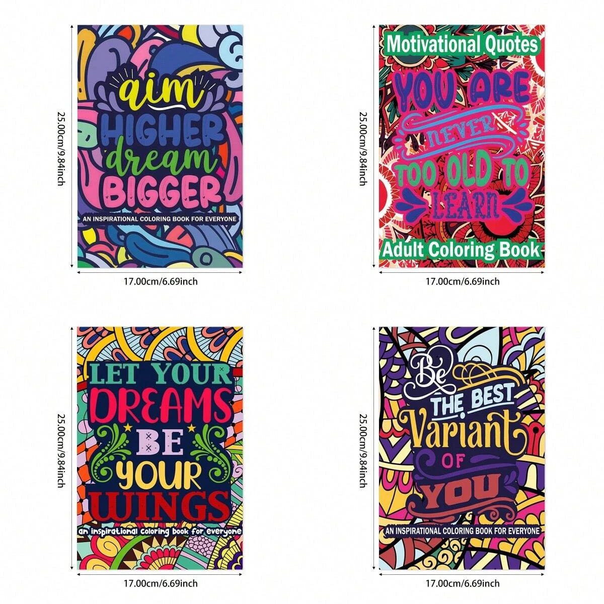 Creative Words Coloring Book with 20 Pages for Inspiration and Stress Relief