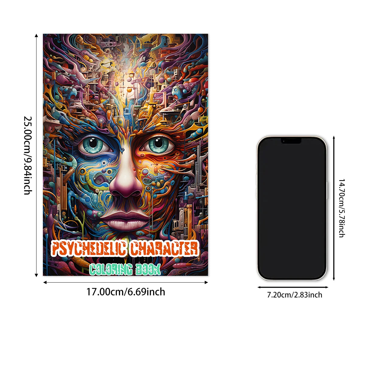Psychedelic Character Coloring Book with 20 Pages for Creative Inspiration and Stress Relief