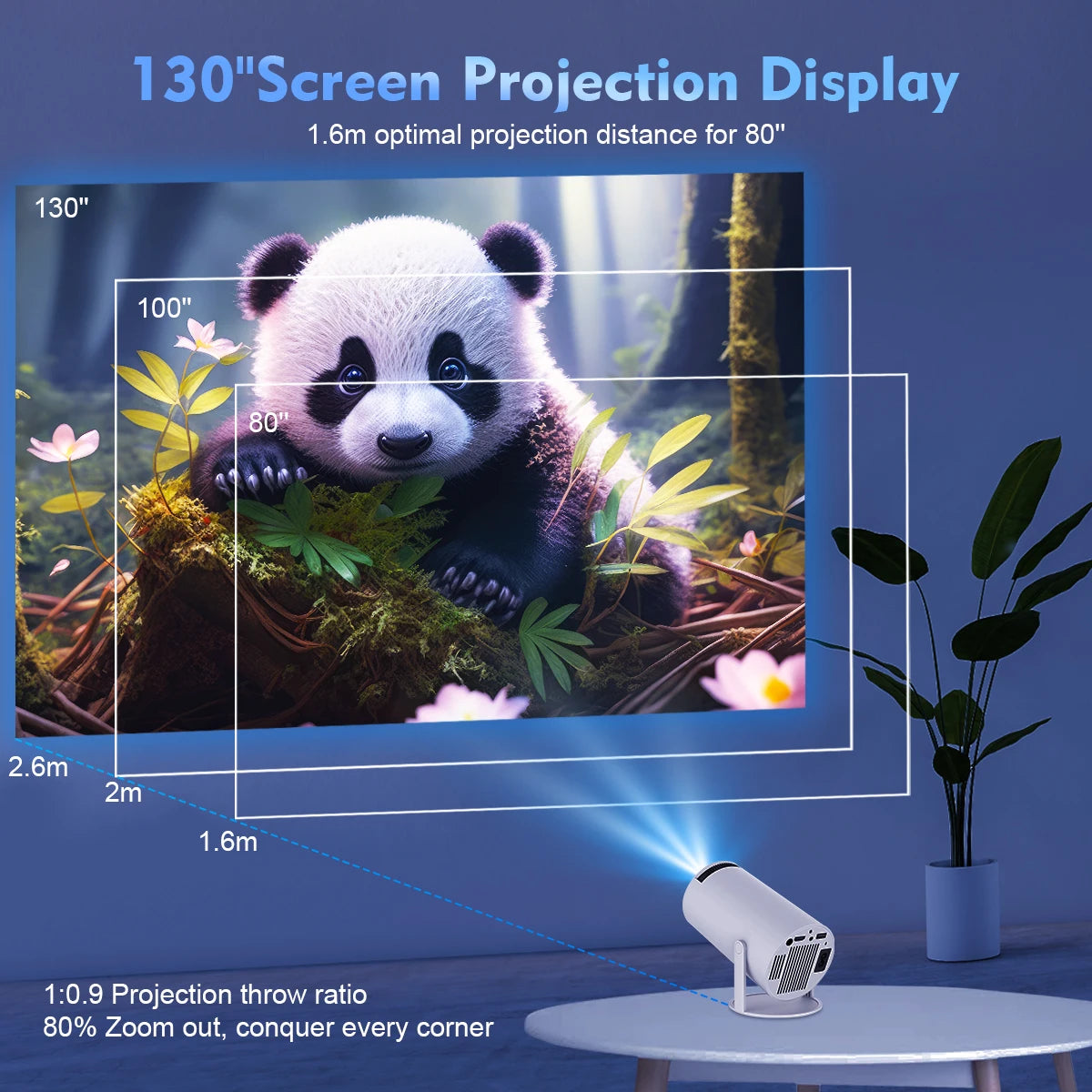 Dual Wifi Outdoor Portable Cinema Projetor