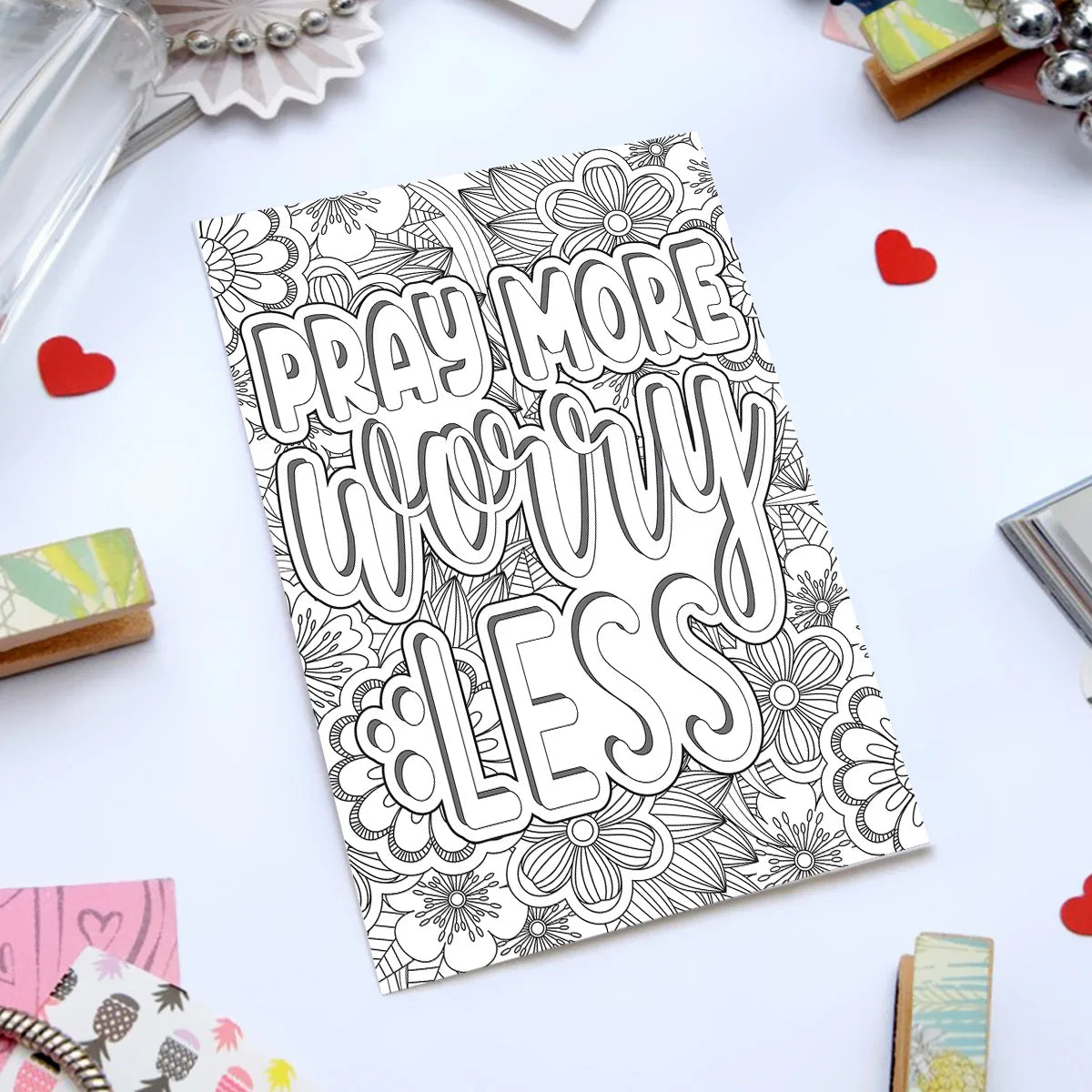 Creative Words Coloring Book with 20 Pages for Inspiration and Stress Relief