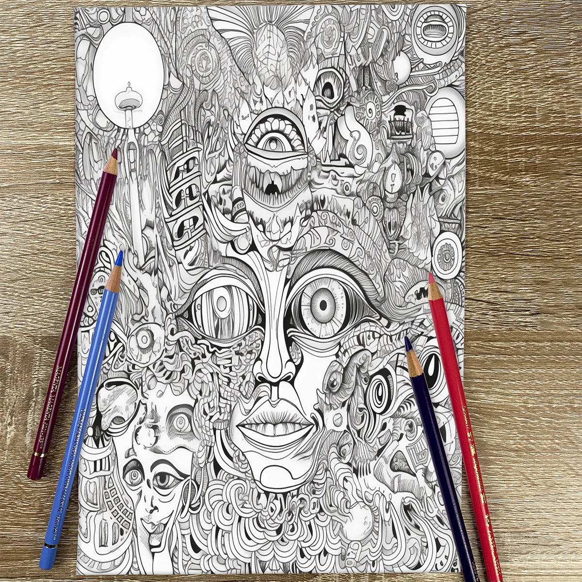 Psychedelic Character Coloring Book with 20 Pages for Creative Inspiration and Stress Relief