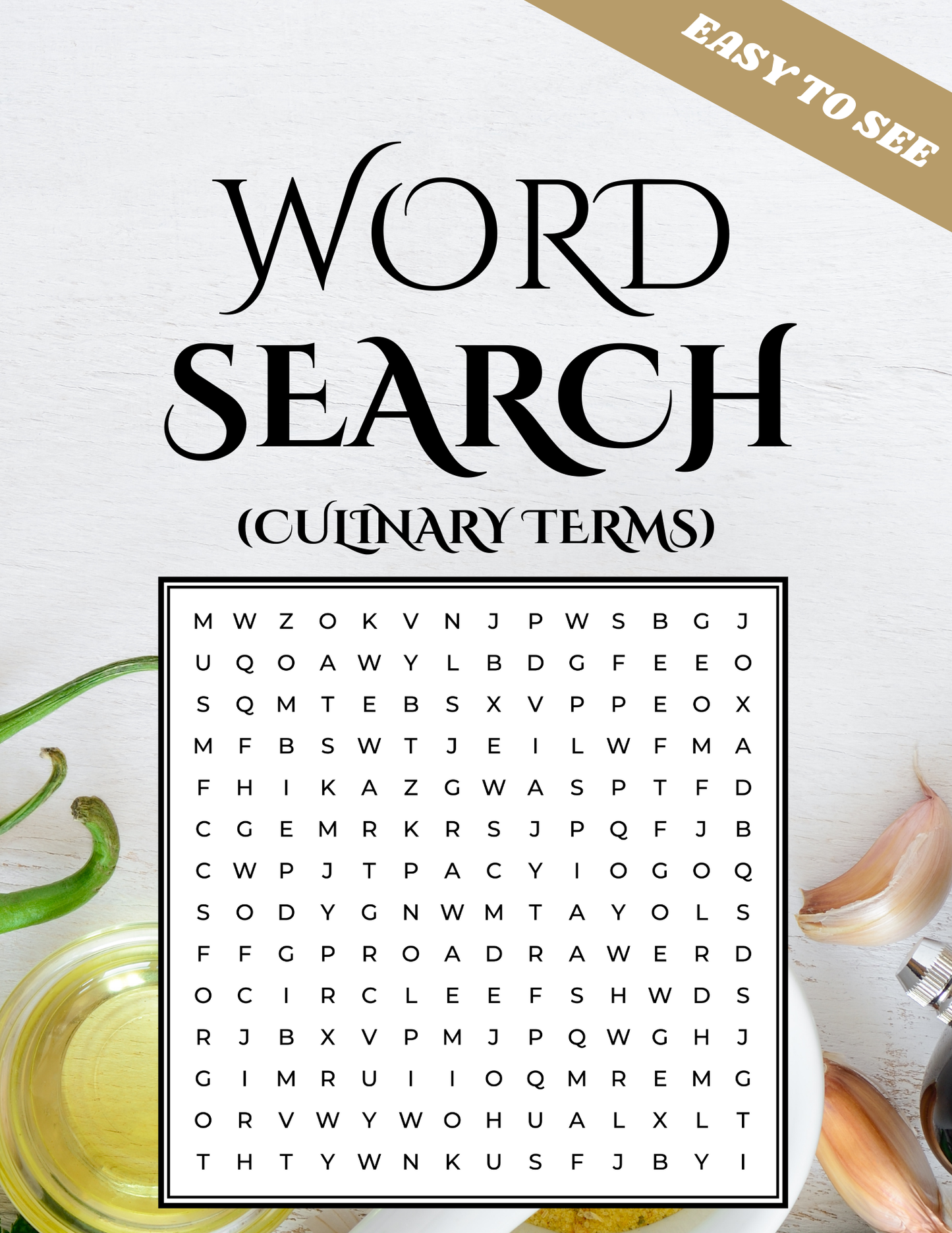 Free Printable Culinary Terms Word Search Puzzle