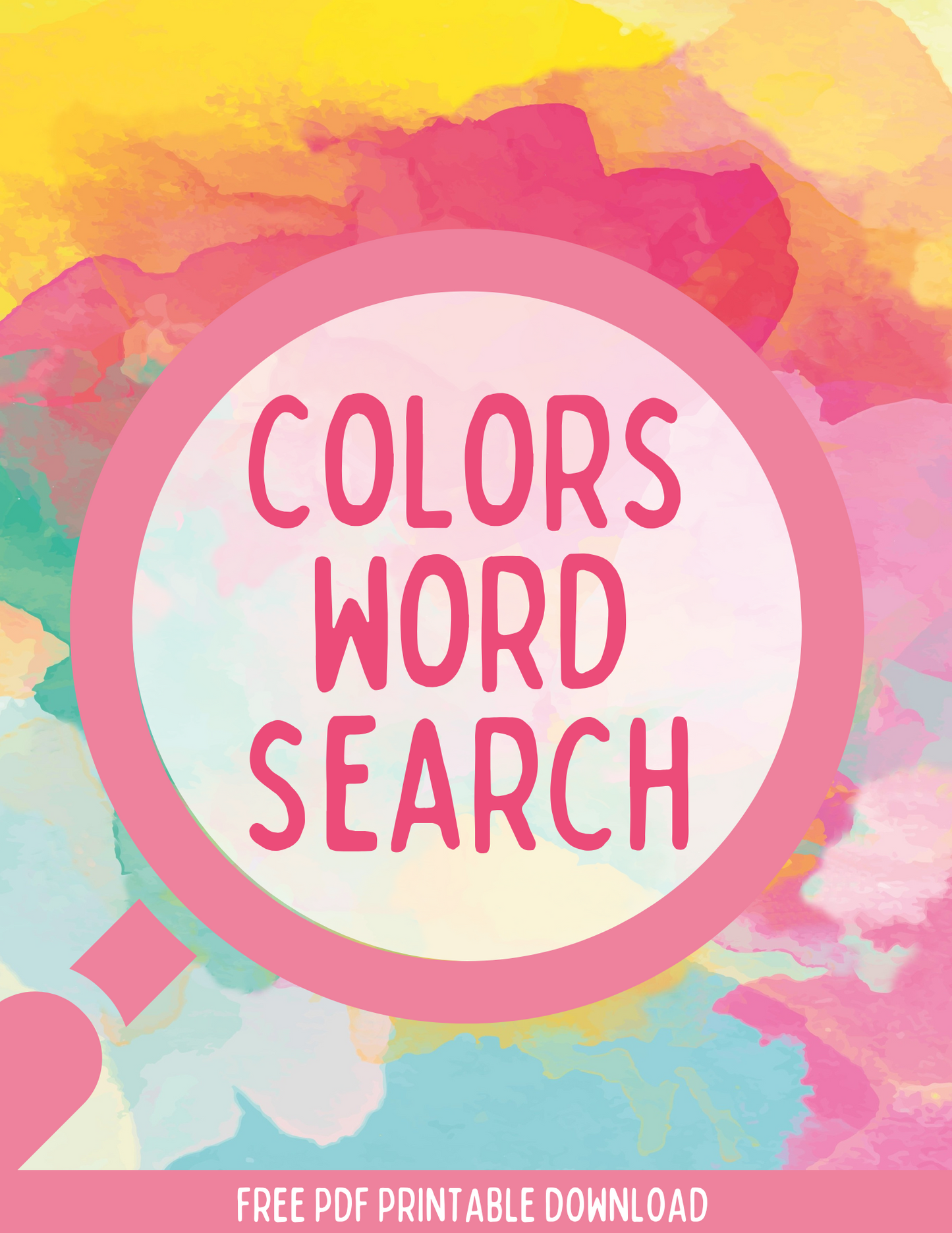 Free Printable Colors Word Search Puzzle