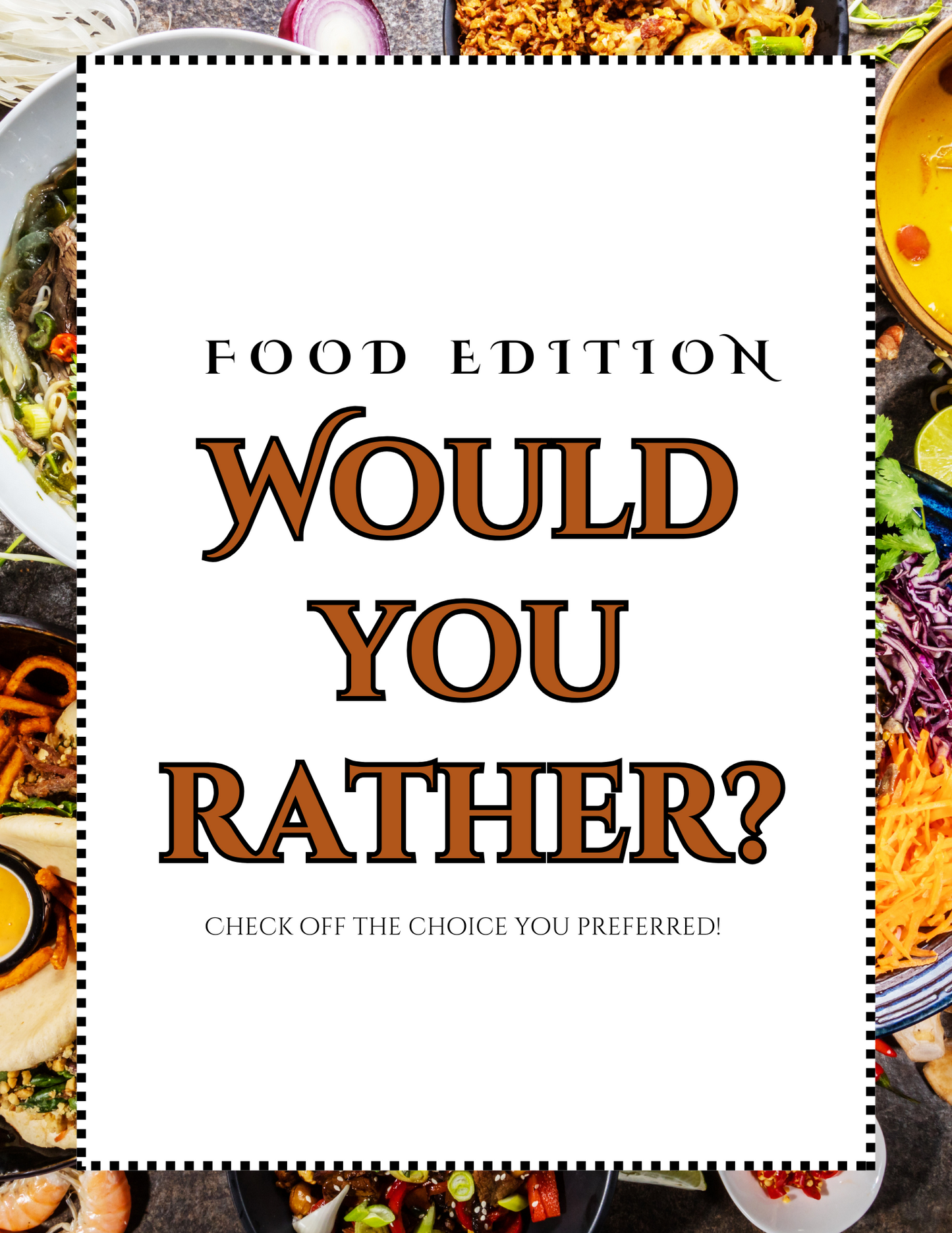 Would You Rather Food Edition – Fun Printable Game