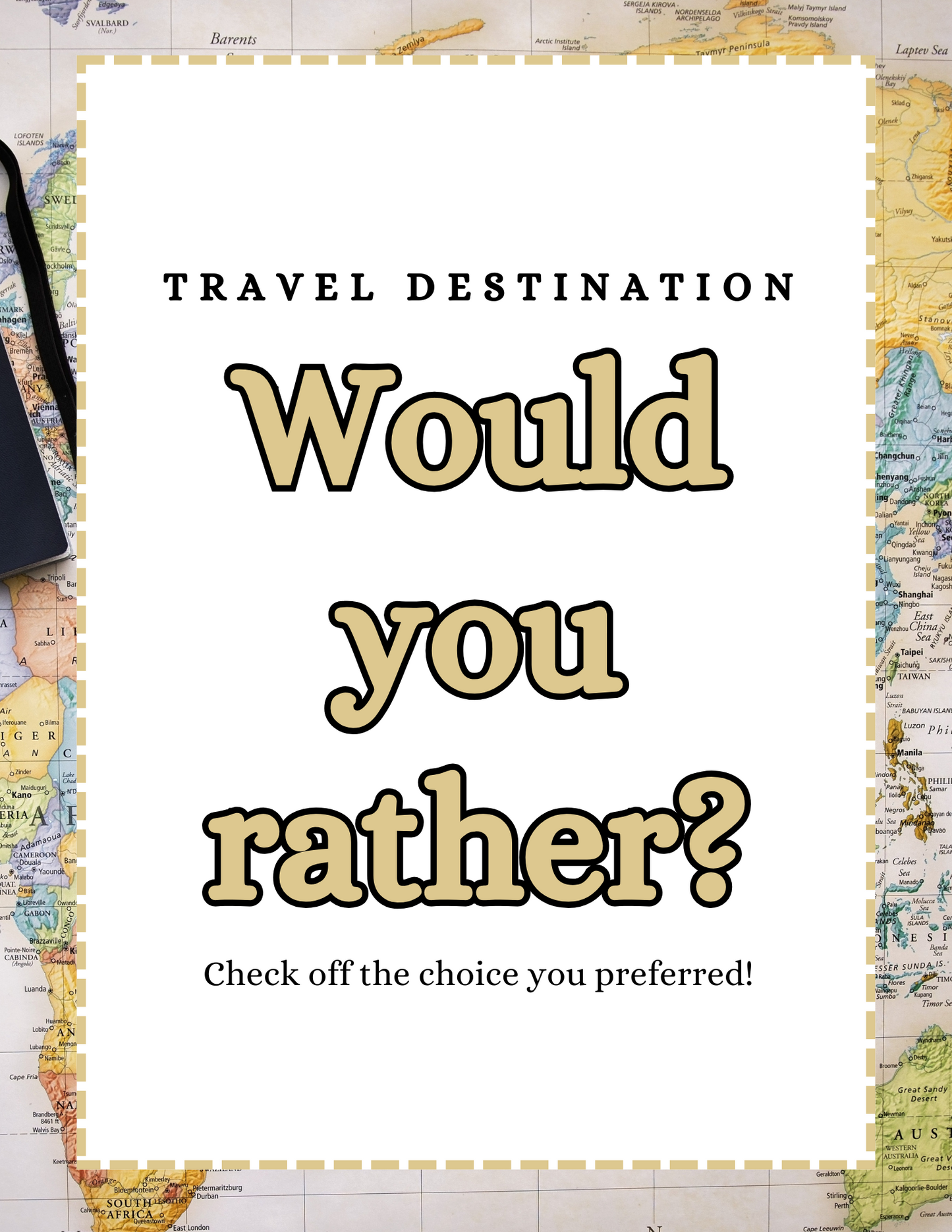 Would You Rather Travel Edition – Fun Printable Game