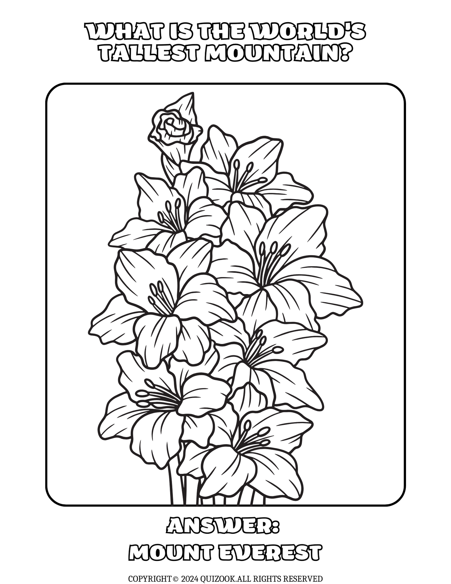 Blooming Trivia: Adult Coloring Book of Flowers with Fun Quiz Questions