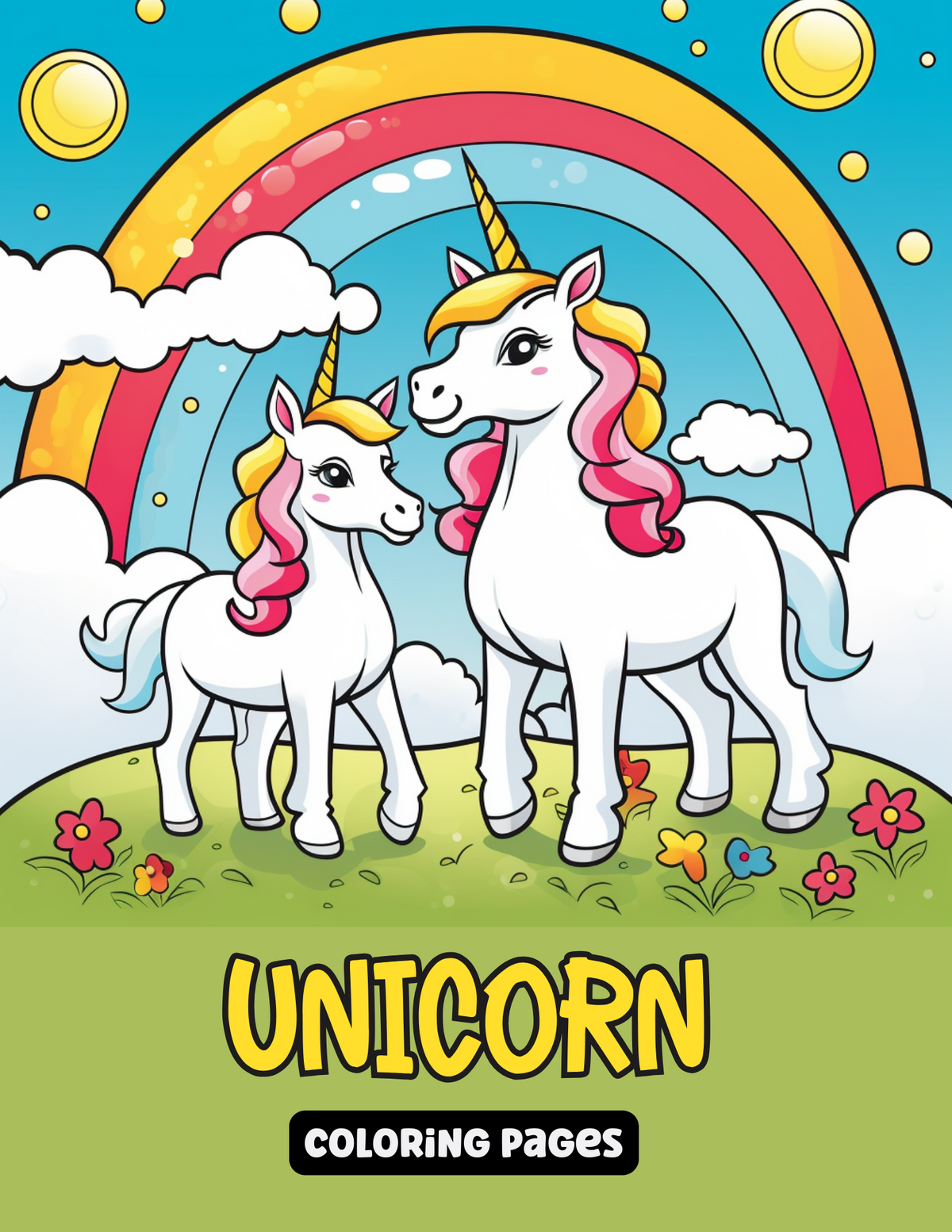 Enchanting Unicorn Coloring Book: Instant Download Printable PDF for Kids