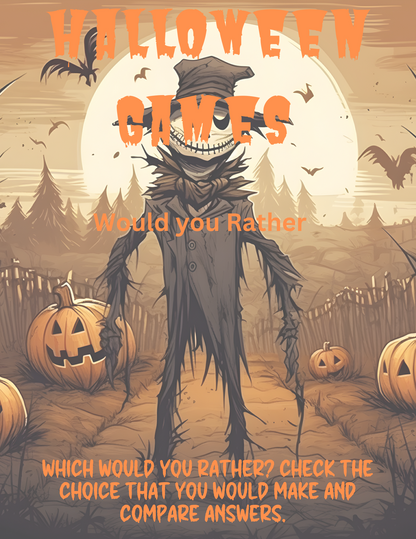 Free Halloween Would You Rather Printable - Fun & Spooky Party Game for Kids & Adults