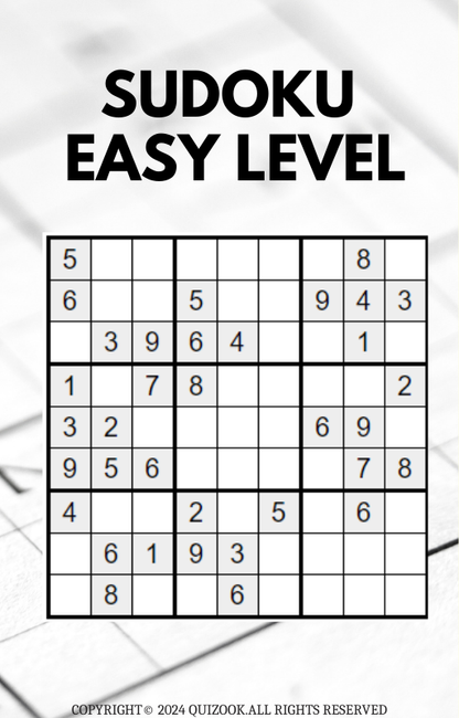 Sudoku Puzzle Book Printable PDF