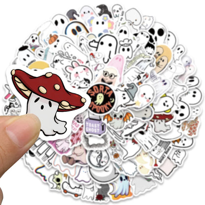 Kawaii Ghost Cartoon Stickers 50/100PCS for Notebooks, Guitars, and DIY Gifts