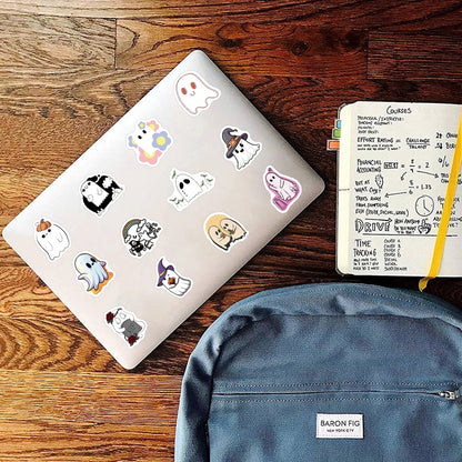 Kawaii Ghost Cartoon Stickers 50/100PCS for Notebooks, Guitars, and DIY Gifts