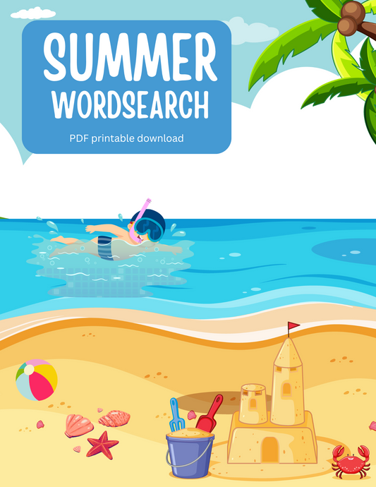 Summer Fun Word Search for Kids: 70-Page Printable PDF Download